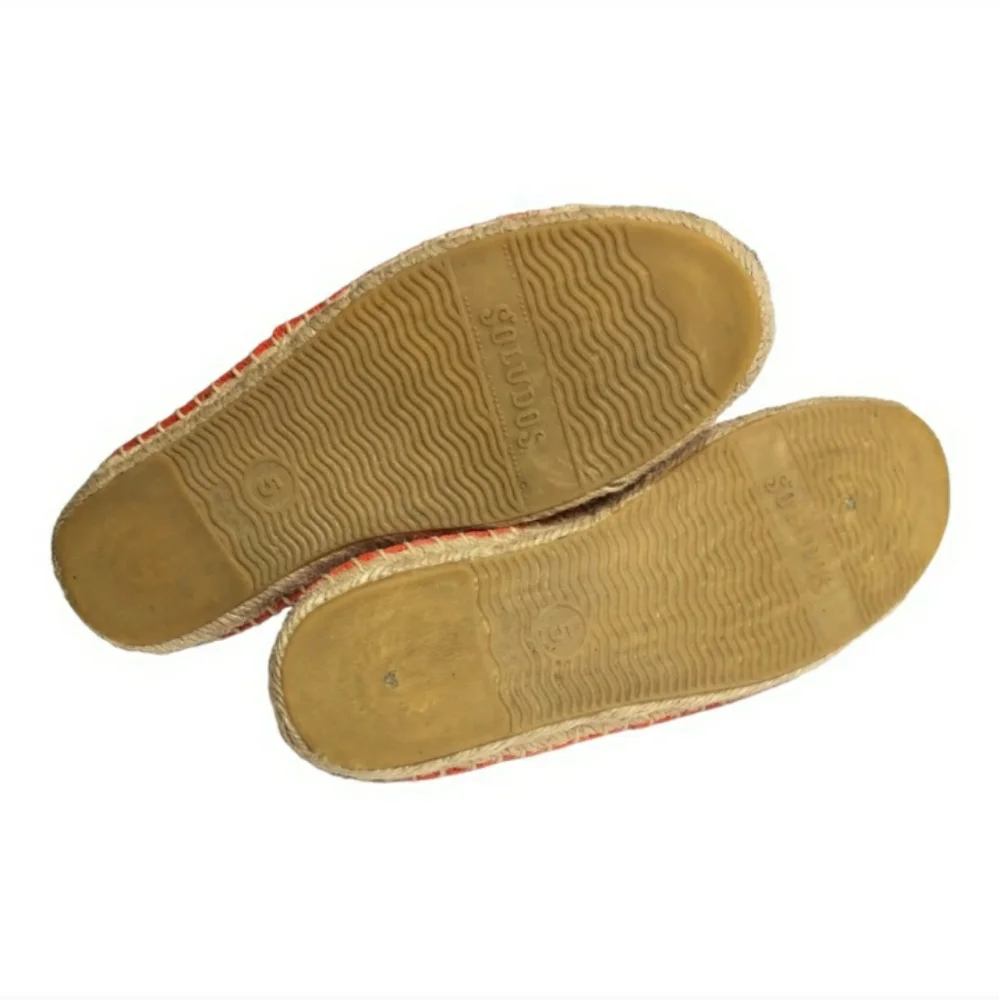 SOLUDOS Dali Espadrilles in Tangerine Red Size 5. EUC!
